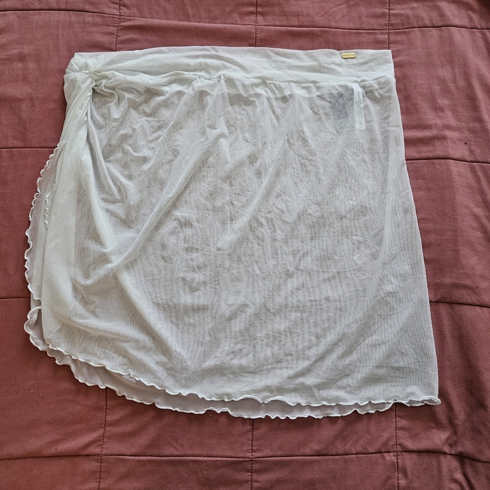AdoreMe Elegant White Sheer Skirt Coverup